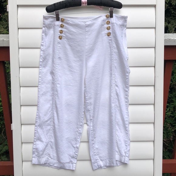 J. Jill Pants - J Jill Capri Linen stretch summer pants